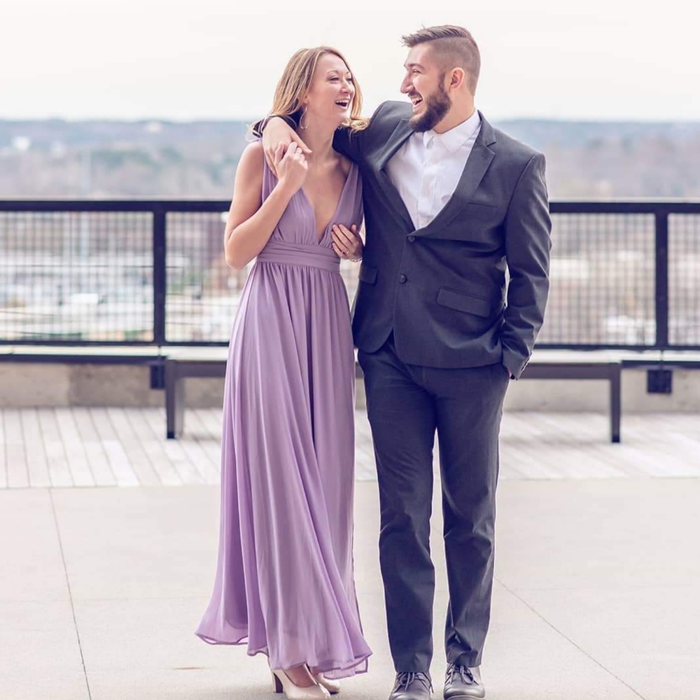 Heavenly hues dusty purple maxi dress